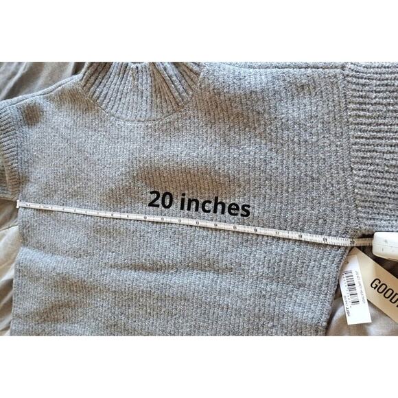 Goodthreads Women's Boucle Shaker‎ Stitch Balloon-Sleeve Gray Heather Sweater S - Picture 3 of 11